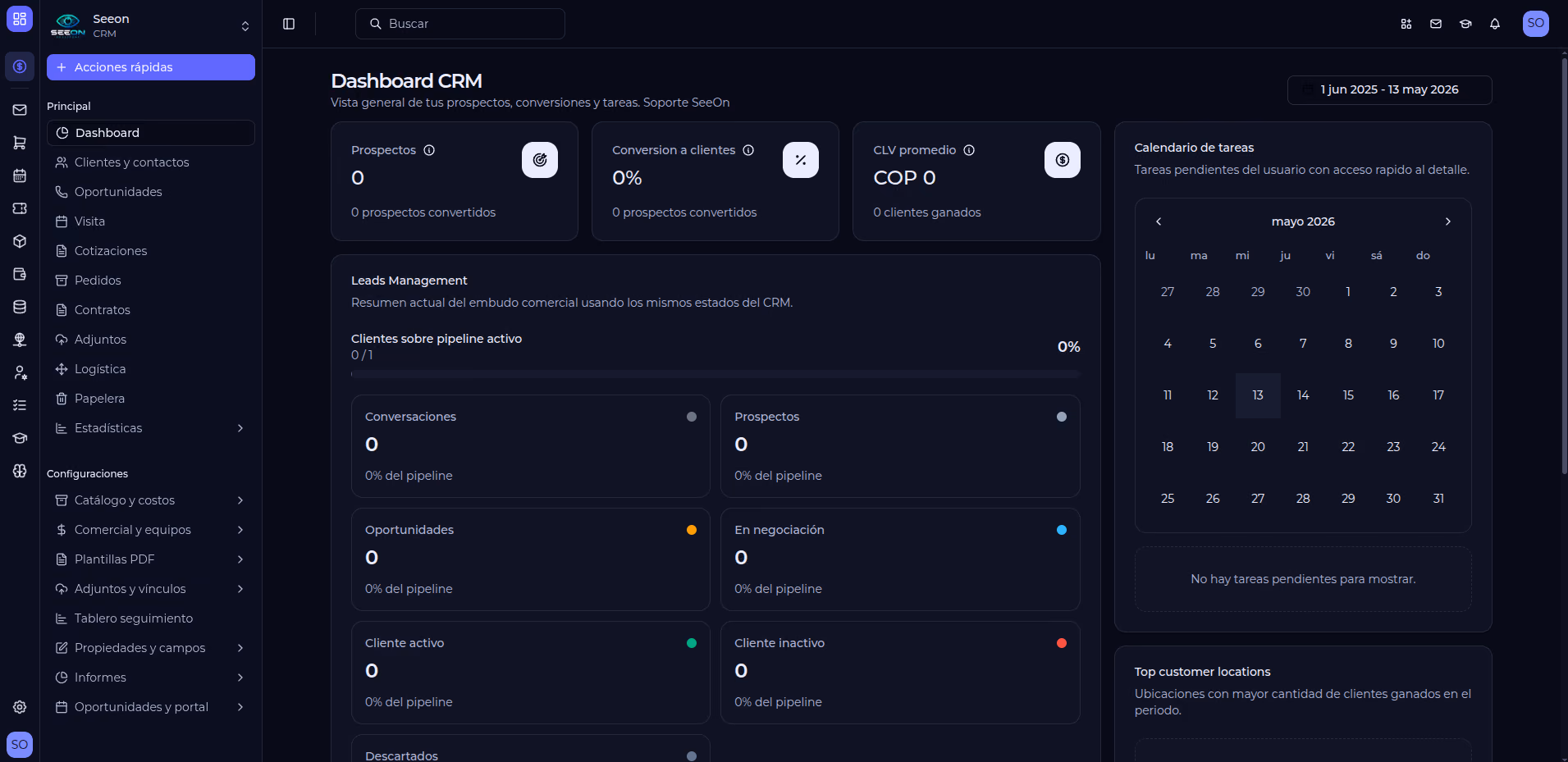 Dashboard de SeeOn Solutions